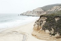 Coastal area with cliffs and sea, free public domain CC0 photo.