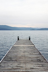 Free dock at lake photo, public domain travel CC0 image.