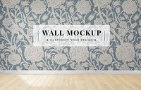 Empty room with a floral wall mockup