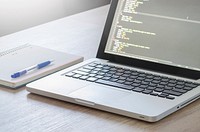 MacBook CSS Code Web Design Desk 