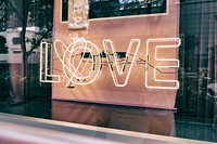 LED love neon sign image,  free public domain CC0 photo.