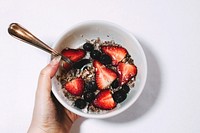 Free healthy smoothie bowl with fruits image, public domain food CC0 photo.