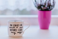 Free cup of coffee with quotes photo, public domain YYY CC0 image.