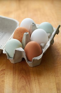 Free eggs in carton image, public domain food CC0 photo.