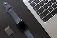 Free smartwatch and laptop image, public domain CC0 photo.