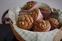 Freshly baked muffins. Free public domain CC0 photo.