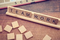 Teamwork word game, free public domain CC0 image.