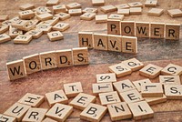 Free words have power wooden crossword image, public domain CC0 photo.