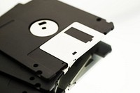 Free close up black floppy disk image, public domain computer CC0 photo.