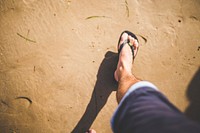 Free walk at the beach image, public domain vacation CC0 photo.