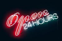  Open 24 Hours Neon Sign