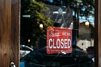 Closed Sign Vintage Glass Door 