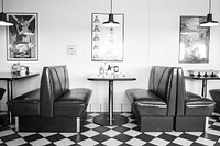 Free old school diner booth image, public domain design CC0 photo.