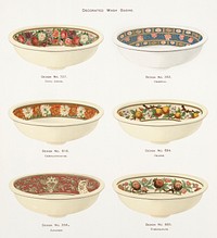 Vintage Illustration of decorated wash basins published in 1884 by J.L. Mott Iron Works. Original from New York public library. Digitally enhanced by rawpixel.