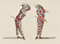 Vintage illustration of Harlequin published in 18th century. Original from New York public library. Digitally enhanced by rawpixel.