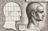 Vintage Illustration Profile Study of Man&#39;s Head published in 1542 by <a href="https://www.rawpixel.com/search/Hans%20Sebald%20Beham?&amp;page=1">Hans Sebald Beham</a> (1500-1550). Original from New York public library. Digitally enhanced by rawpixel.