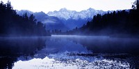 Lake Matheson with Mt Cook, New Zealand.