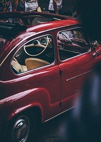 Red antique car photo, free public domain CC0 image.