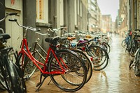 Free parked bicycles image, public domain vehicles CC0 photo.