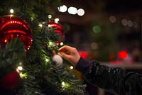 Free glass ball, Christmas ornament image, public domain holiday CC0 photo.