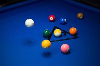 Free pool ball on pool table image, public domain CC0 photo.