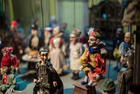 Puppets on display, free public domain CC0 photo.