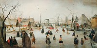 Ice-skating in a Village (1610) by Hendrick Avercamp. Original from The Rijksmuseum. Digitally enhanced by rawpixel.