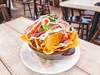 Free vegan nachos image, public domain food CC0 photo.