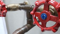 Free close up red water tap image, public domain design CC0 photo.