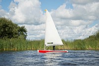 Free person sailing boat image, public domain CC0 photo.