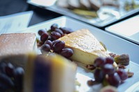 Free grape and cheese platter image, public domain food CC0 photo.