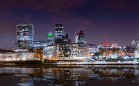 Free London city night photo, public domain travel CC0 image.