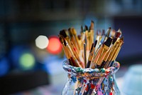 Free paint brush, art aesthetic background public domain CC0 photo.