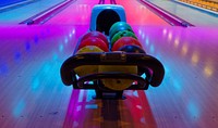 Free bowling balls return machine alley photo, public domain sport CC0 image.