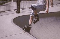 Roller skating backwards, free public domain CC0 photo