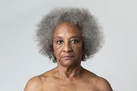 Portrait of a semi-nude senior African American woman