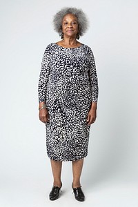 Stylish black senior woman with afro hair 