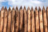 Sharp wooden fence, free public domain CC0 image.