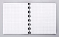 Free open notebook on grey background photo, public domain CC0 image.