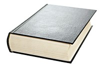 Free blank black book on white background photo, public domain CC0 image.