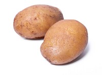 Free close up potatoes in white background image, public domain vegetable CC0 photo.