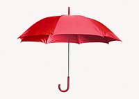 Red umbrella sticker, object collage element psd