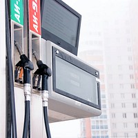 Pump at gas station, free public domain CC0 image.