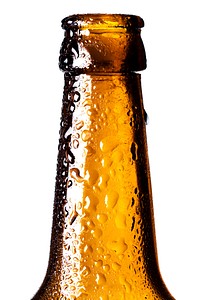 Free beer bottle closeup image, public domain alcohol drink CC0 photo.