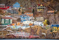 Free colorful houses, Newfoundland, Canada image, public domain CC0 photo.