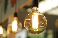 Free vintage light bulb image, public domain home decor CC0 photo.