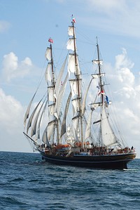 Free tall ship in the ocean image, public domain CC0 photo.