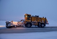 Free truck on snowy road image, public domain CC0 photo.