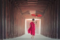 Free young novice carrying umbrella image, public domain human CC0 photo.