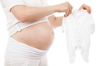 Free pregnant women are picking up baby cloth public domain people CC0 photo.